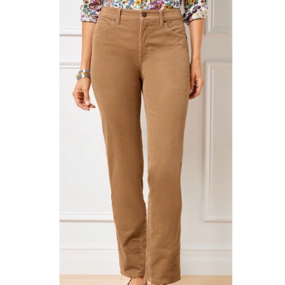 Talbots Pants - Talbots Womens Curvy Straight Leg Corduroy Pants Warm Beige Size 16 Trousers